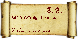 Böröndy Nikolett névjegykártya