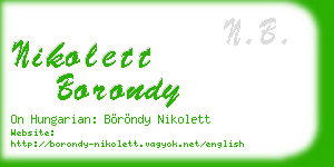 nikolett borondy business card